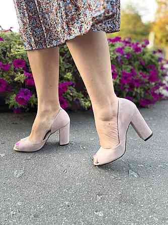 Туфлі жіночі SEE SEVEN пудра натуральна замша каблук 10 см (3535) Коломия