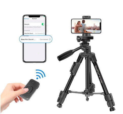 Універсальний штатив NeePho NP-3160S не знімний майданчик + тримач + пульт (30-68.5см) Чорний Вінниця - фото 6