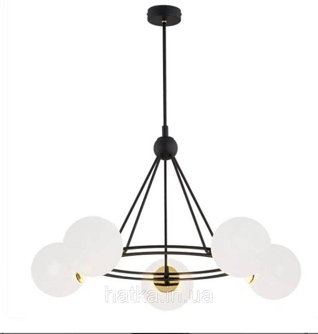 Підвісна люстра 9715-5 5x40W Чорний+Мідь Київ - фото 1
