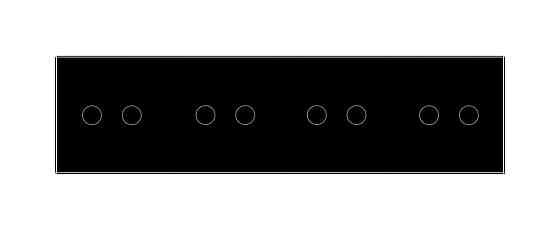 Сенсорний вимикач 8 сенсорів (2-2-2-2) Livolo чорний скло (VL-C708-12) Коломыя