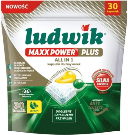 Капсули для посудомийних машин LUDWIK 30шт для миття посуду Максимальна потужність Лимон Львів