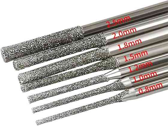 Алмазна насадка для гравера циліндрична, шліфувальна фреза для скла, каменю, плитки, 0,8–2,5 мм (731968899) Київ