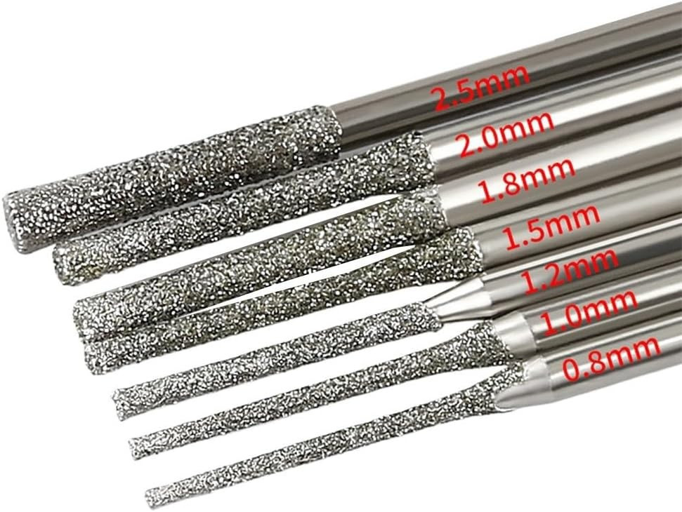 Алмазна насадка для гравера циліндрична, шліфувальна фреза для скла, каменю, плитки, 0,8–2,5 мм (731968899) Київ - фото 1