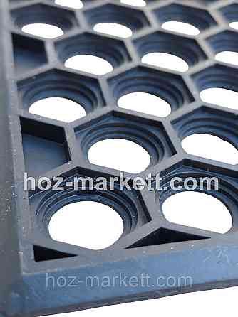 Коврик 90х60х0.9 см резиновый грязезащитный сота черный Харьков