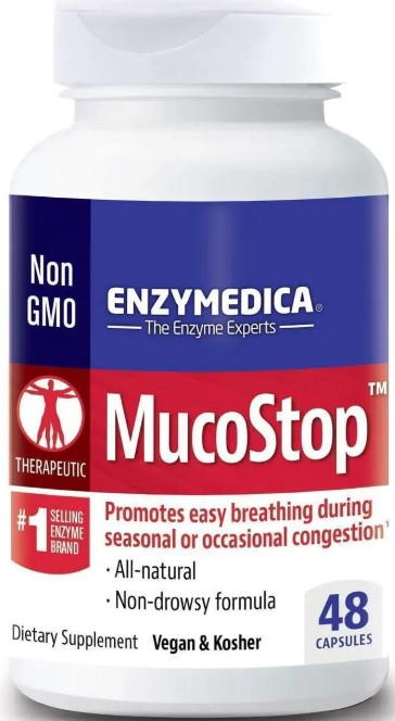 Ферменти для полегшення дихання Enzymedica MucoStop 48 капс Київ - фото 1