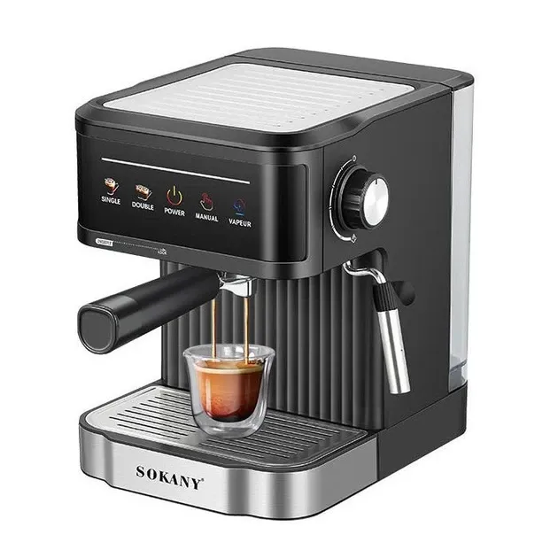 Рожковая кофеварка эспрессо Sokany SK-04025 20 бар: кофемашина с капучинатором, 1.8 л, подогрев чашек, 20бар Одесса - изображение 2