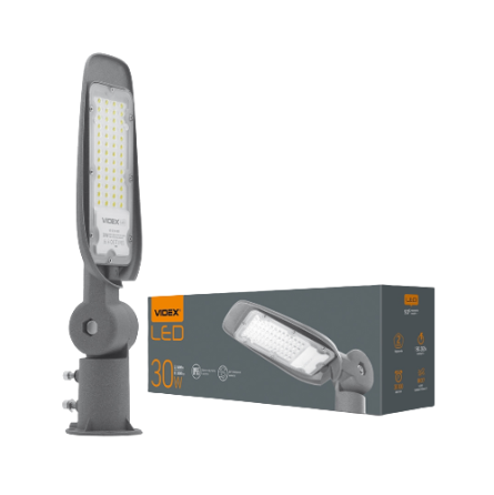 LED Ліхтар вуличний 439 х 129 х 88 мм поворотній 30W 3000 Lm 5000К 220V VL-SLe14-305 Videx Житомир