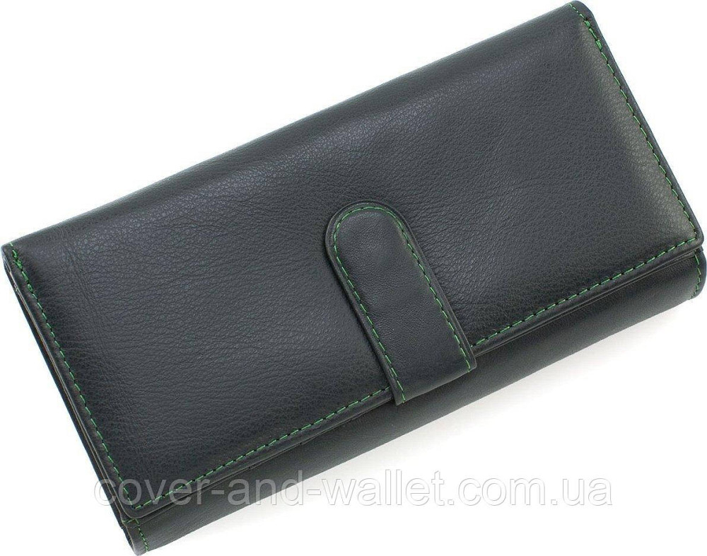 Кошелек женский кожаный с блоком для пластиковых карточек зеленого цвета Marco Coverna Киев - изображение 1