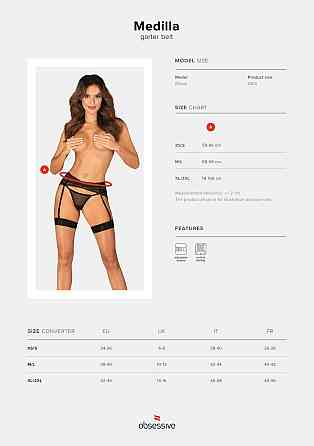 Пояс для панчіх Obsessive Medilla garter belt XL/2XL Sex Aura Київ