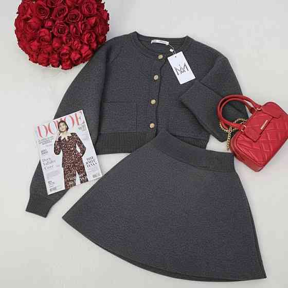 Женский стильный элегантный костюм двойка из ангоры Графит, 46/48 Одесса