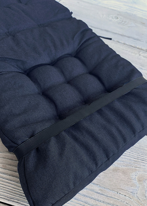 Подушка для стільців (50x120х8 см) подвійна Decorator Sawana колір темно-синій 84-143 Київ - фото 5