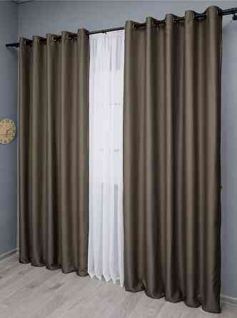 Комплект штор на люверсах VR-Textil Midnight № 1673ш 150х270 см 2 шт Какао (37-0221) Киев