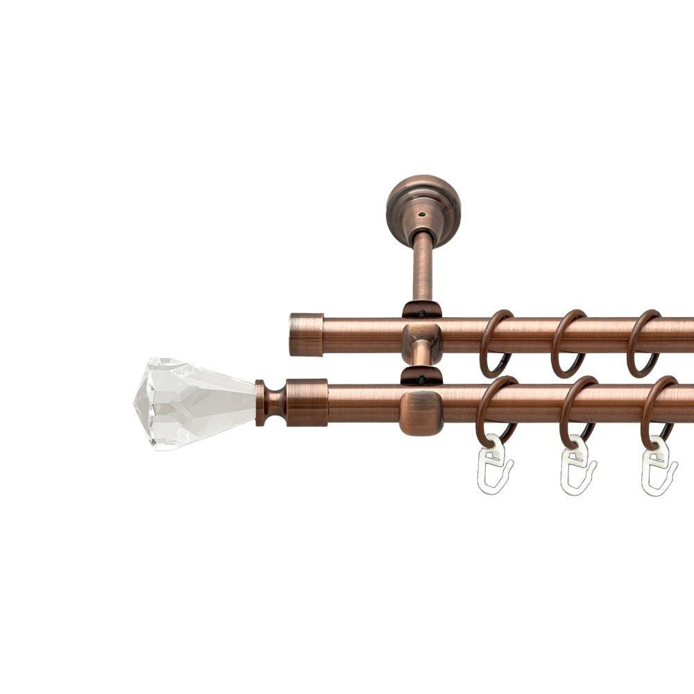 Карниз Orvit Лучетта металевий дворядний відкритий гладка труба кільце металеве Мідь 16\16 мм 160 см Львов - изображение 1