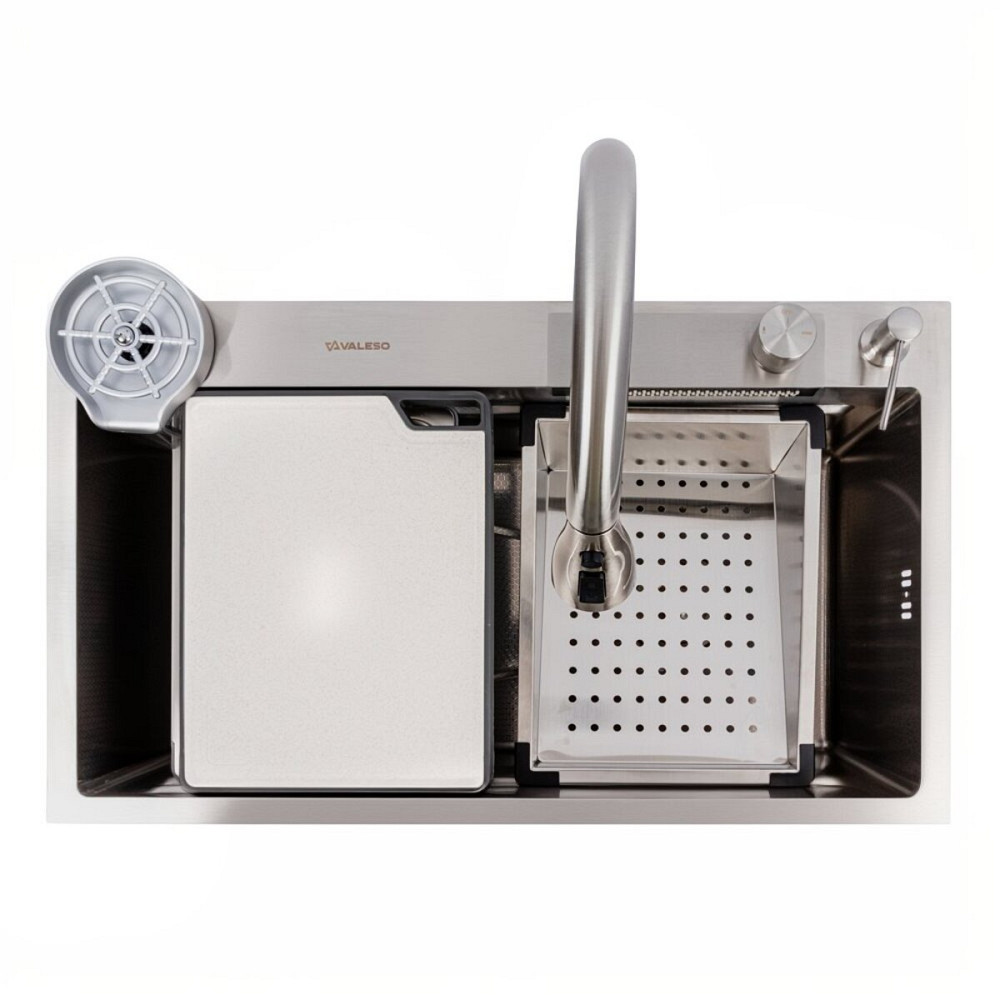 VALESO Мийка кухонна сатин Valeso Handmade "Водоспад" (ДЕКОР) 75х45B Киев - изображение 1