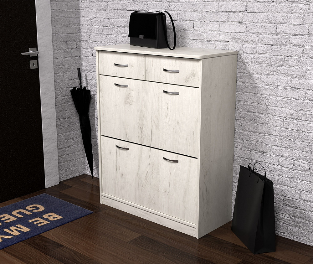 Тумба для обуви №4, Дуб Крафт Білий, 800/350/1010 Львов - изображение 1