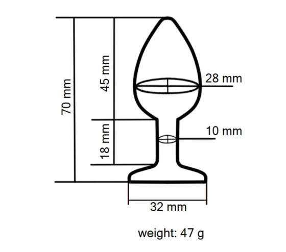 Анальна пробка із кристалом EGZO - Gold Round Plug Red size S Sex Aura Київ