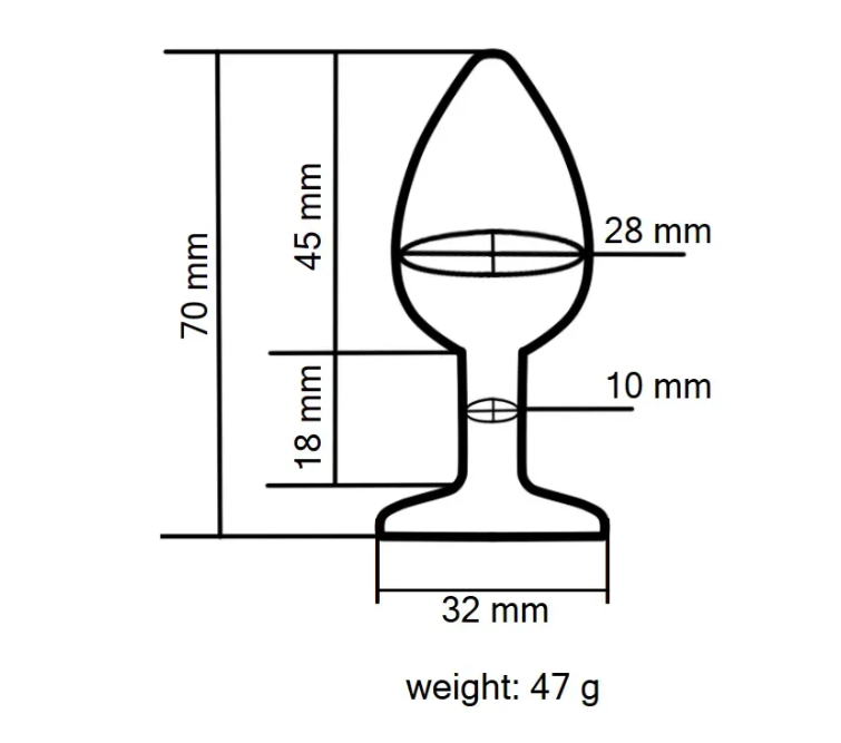 Анальна пробка із кристалом EGZO - Gold Round Plug Red size S Sex Aura Київ - фото 4