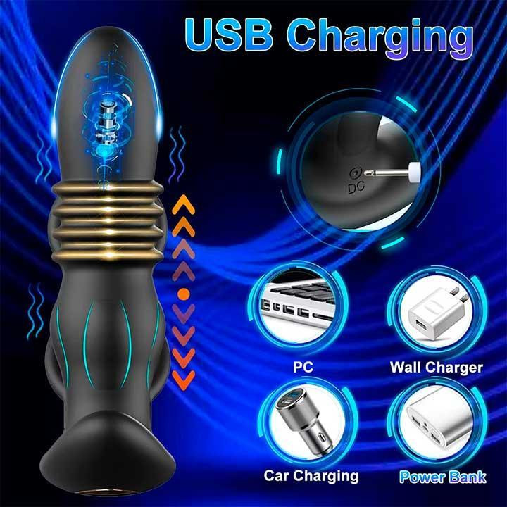 Анальный вибратор, массажер простаты с эрекционными кольцами на пенис и поступательными движениями без Д/У Винница - изображение 2