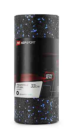 Роллер масажер (валик, ролик) гладкий Hop-Sport EPP 33см HS-P033YG чорно-синій Киев