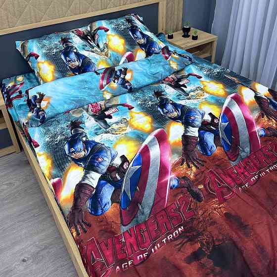 Комплект детского постельного белья Фланель, Koloco Полуторный 150х210 с разноцветным принтом (88-061) Киев