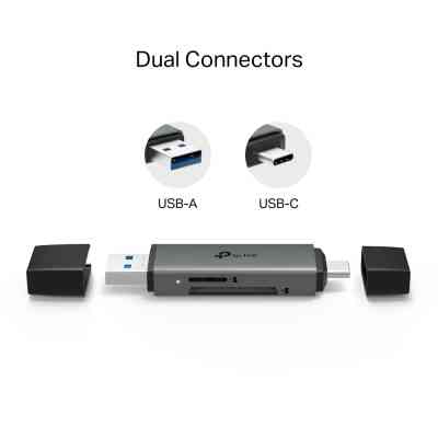 Зчитувач флеш-карт TP-Link USB-C + USB 2.0 SD + TF silver (UA430D) Вінниця