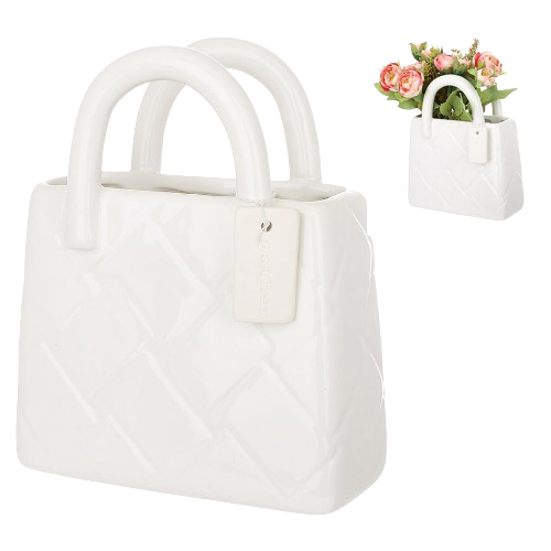 Ваза керамічна Сумочка 15.5*7*18см, колір - білий Житомир