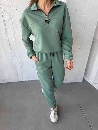 Жіночий повсякденний костюм-двійка: кофта та штани двохнитка-петля Оливка, 54/56 Одеса