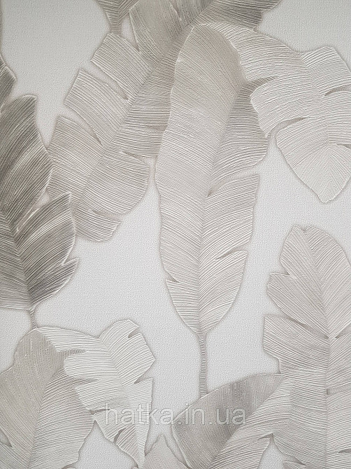 Шпалери вінілові на флізеліні AS creation Attico 1.06х10 під листя великі структурні бежеві молочні 3д Київ - фото 1