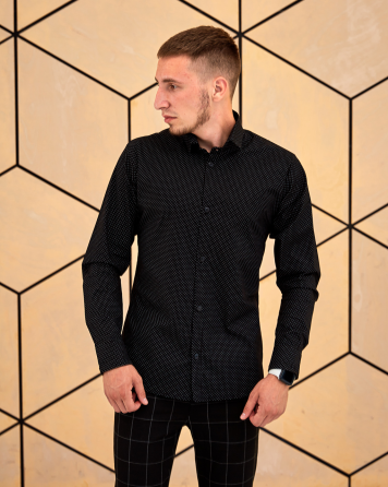 Сорочка чоловіча класична Чорний горох XL Харків