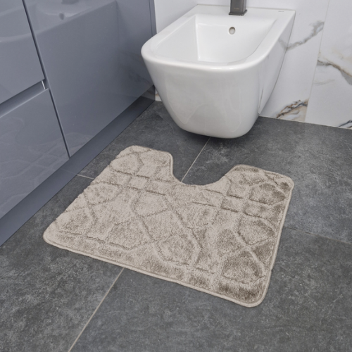 Набір килимків для ванної 2шт 60*100см+50*60см U-виріз Геометрія Standard світло-сірий поліпропілен Дариана Житомир - фото 3