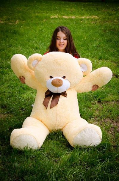 М'яка  іграшка подарунок на 8 березня плюшевий ведмедик Бойд 160 см Абрикос Тернопіль - фото 3