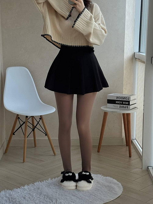 Женские повседневные теплые колготы на меху Коричневый Одесса - изображение 3