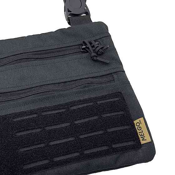 Тактична однолямкова сумка на плече , Чорна Poly-Cordura 900 D Київ