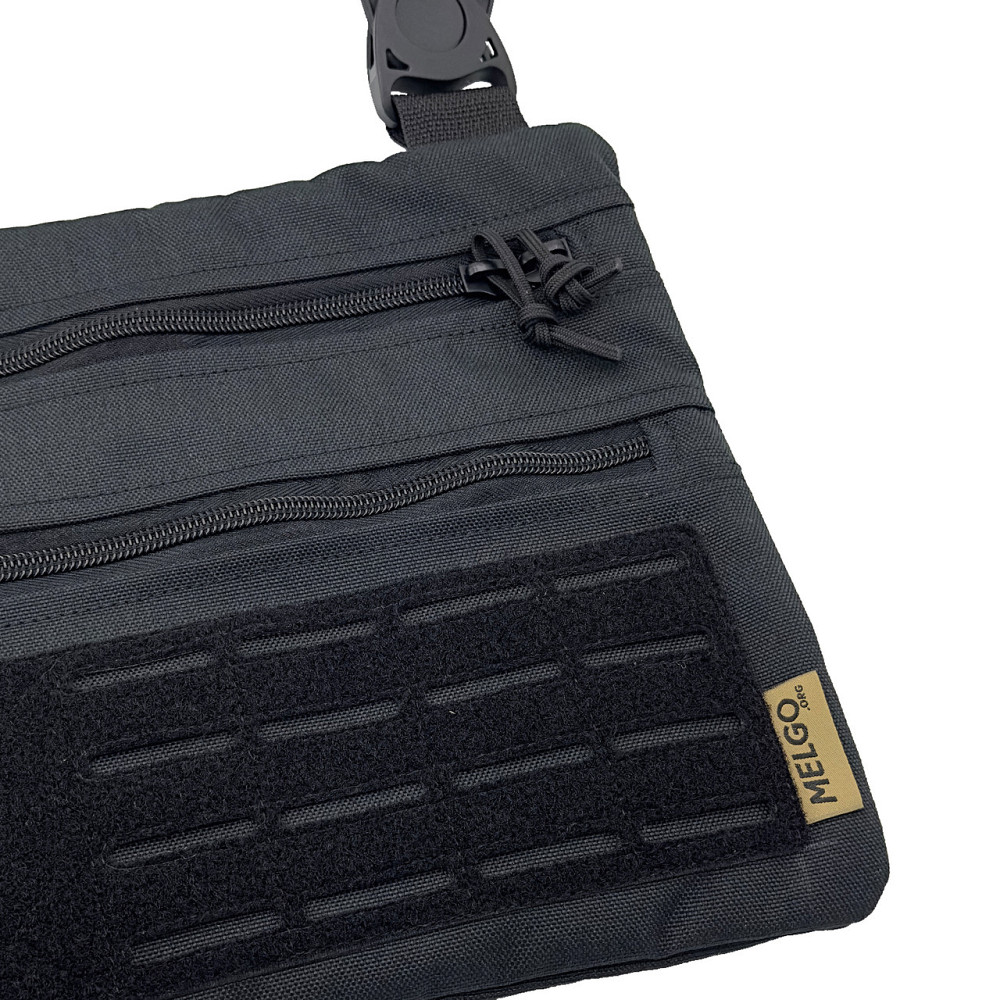 Тактична однолямкова сумка на плече , Чорна Poly-Cordura 900 D Київ - фото 3