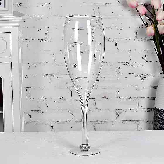 Великий скляний келих RESTEQ для шампанського та вина — 3 літри, висота 50 см, келих-декор у подарунок Київ