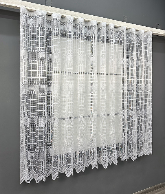 Тюль сетка VR-Textil Juli № 1868т Арка на кухню цвет белый 200х150 см (53-0138) Киев - изображение 1