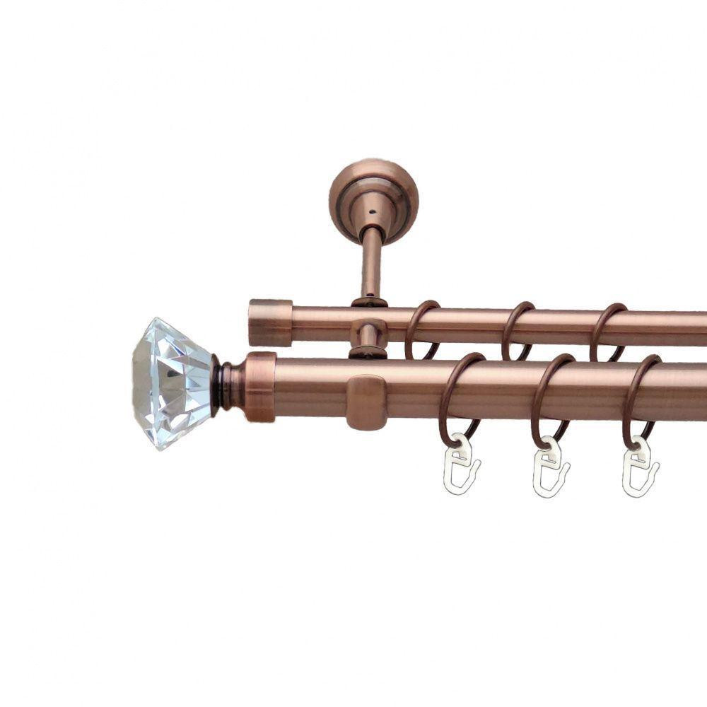 Карниз Orvit Спектралія металевий дворядний відкритий гладка труба кільце металеве Мідь 25\16 мм 200 см (00-00012553) Львів - фото 1