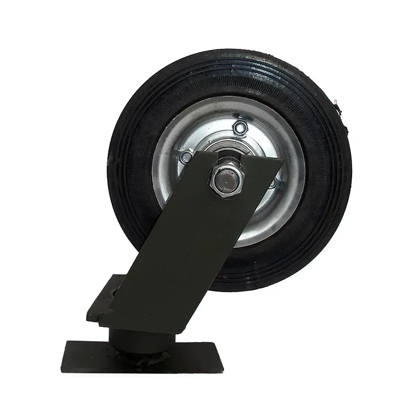 Колесо поворотне посилене ПК-200КНШ – промислове колесо 200 мм з кріпильною панеллю та сталевою ступицею Харків - фото 1