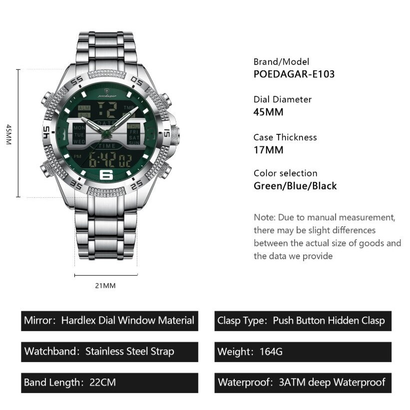 Годинник чоловічий тактичні Poedagar Good Сріблястий Вінниця - фото 8