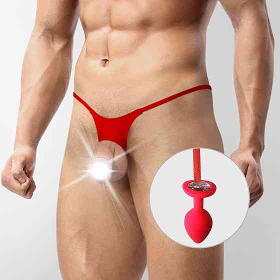 Чоловічі труси XS-2XL із силіконовою анальною пробкою Art of Sex - Joni plug panties size M Red Sex Aura Київ