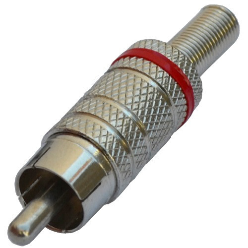 Штекер RCA, с пружиной, диам.- 4мм, металл, красный Полтава - изображение 1