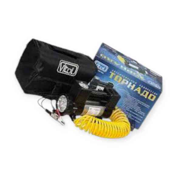 Компрессор 2 цилин торнадо 400w/10атм/90л/7,5м шланг спирал с ман. и дефлятором/фонарь/клемы Мукачево