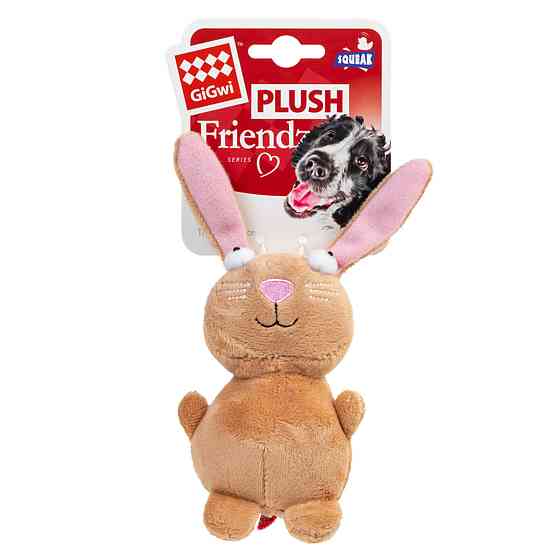 Іграшка для собак Кролик з пищалкою GiGwi Plush Friendz, плюш, 16 см Київ