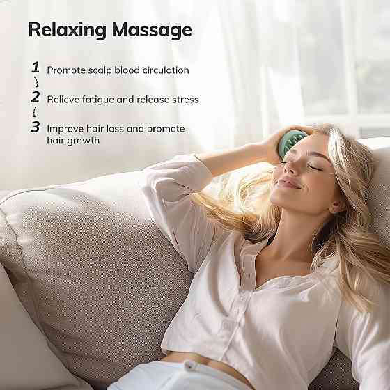 Силиконовая массажная щетка Sndyi Fir Green для мытья головы и тела массажер против перхоти стимуляция роста Киев