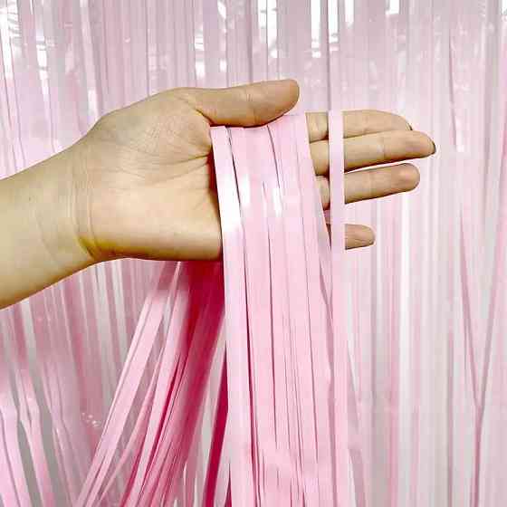 Дощик-штора фольгований для прикрашання фотозони, рожевий Кам'янець-Подільський