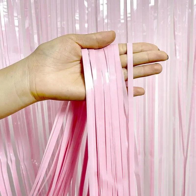 Дождик-штора фольгированный  для украшения фотозоны, розовый Каменец-Подольский - изображение 1