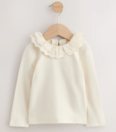 Топ детский с отложным воротником с длинным рукавом (1.5-2 года) AP5-308 Белый Киев