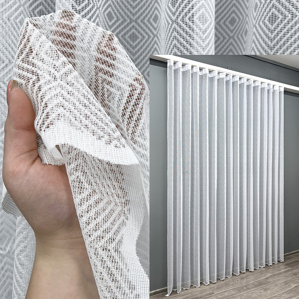 Тюль VR-Textil 2002т Жаккард Белый 400х270 см (42-1048) Киев - изображение 1