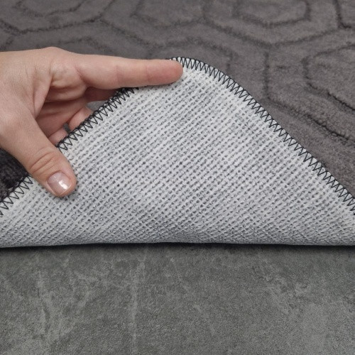 Килимок для ванних кімнат поліпропіленовий TM DarianA Standard u-cut 60*100 сірий соти Житомир - фото 5