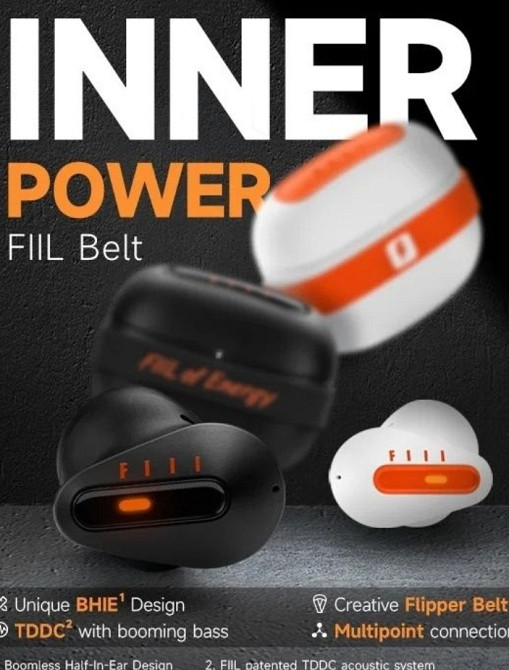 Ультракрутые безпроводные блютуз Наушники: Fiil Belt TWS. Киев - изображение 6